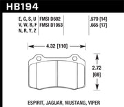 Hawk 92-00 Dodge Viper / 00 Mustang Cobra SVT HPS Street Front Brake Pads